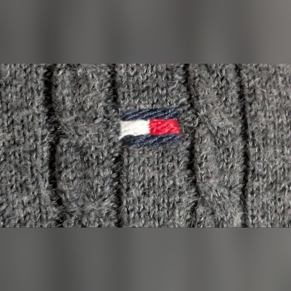 Tommy Hilfiger Womens Classic Thin Cable Knit Sweater Crewneck dark Gray XL - Picture 6 of 9